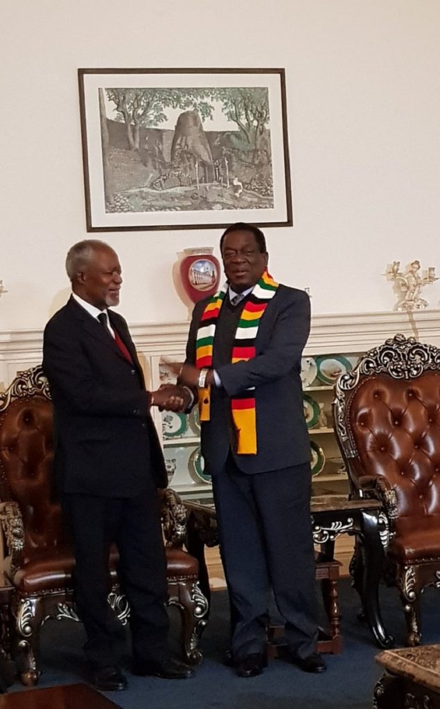 Kofi Annan and the Elders meet Mnangagwa and Chamisa
